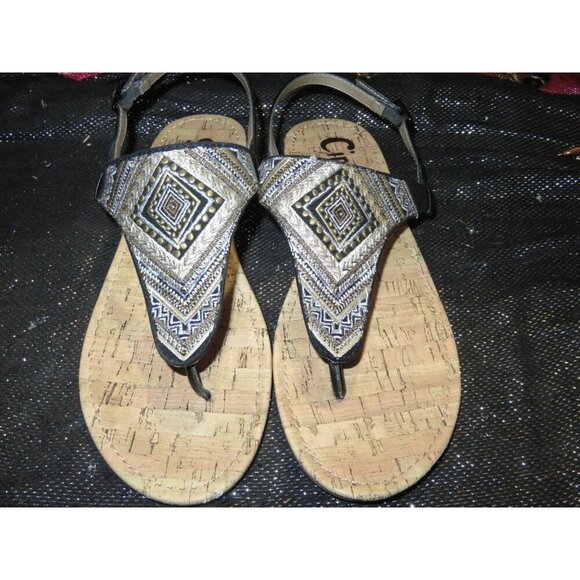 Sam Edelman Brita Flat Circus NY Ethnic Egyptian Embellished Embroidered Sandals - Picture 1 of 6